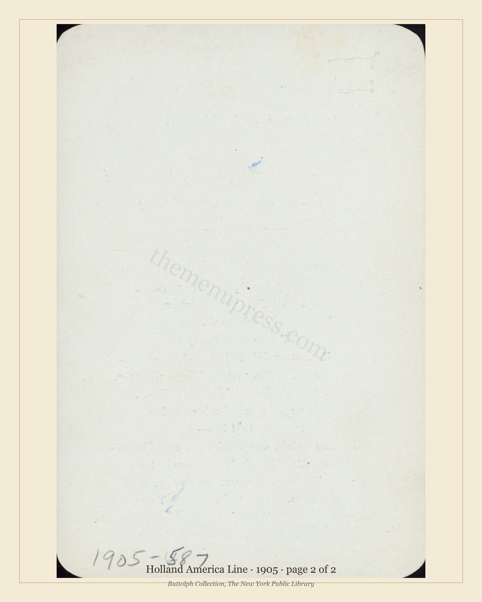 Vintage menu — page 2 of 2