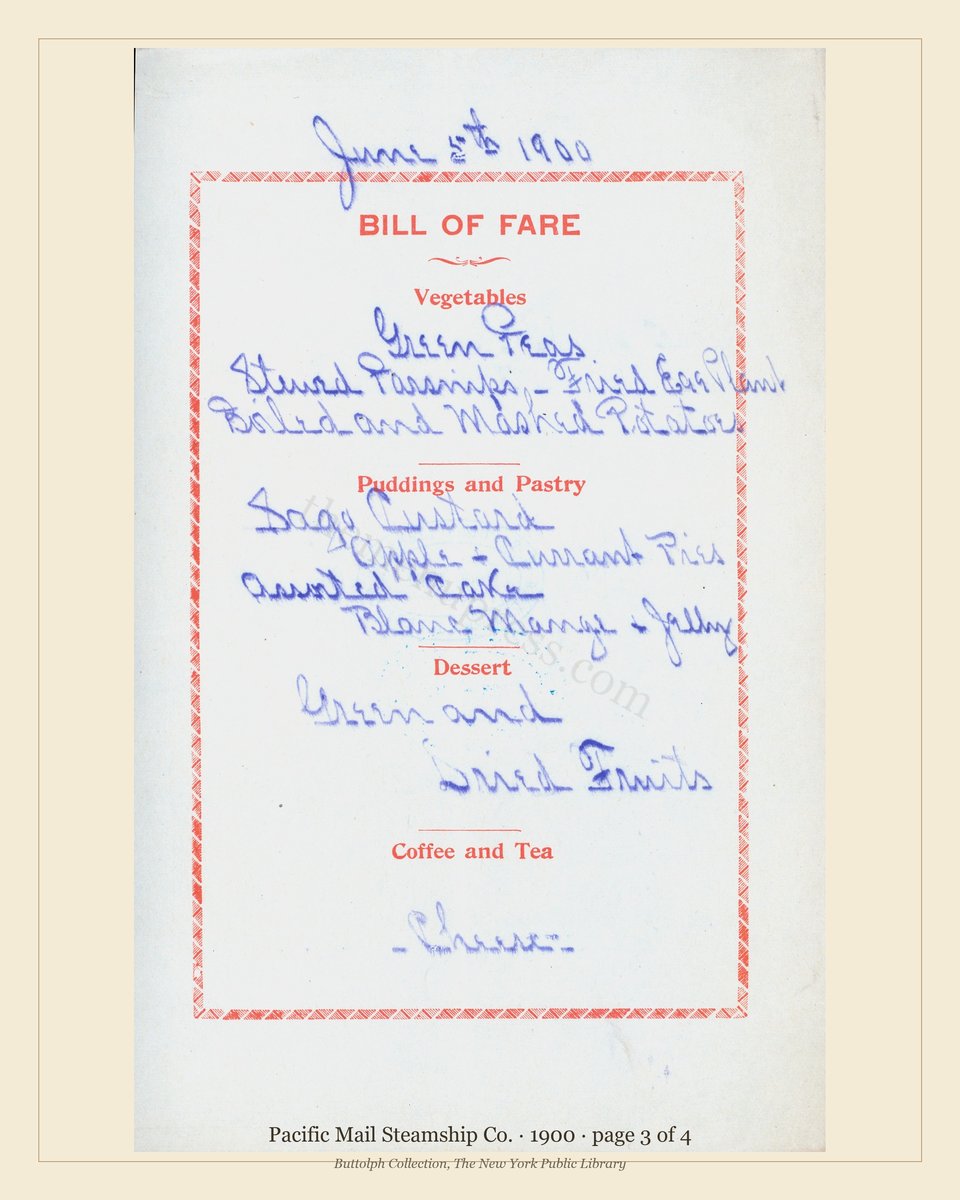 Vintage menu — page 3 of 4
