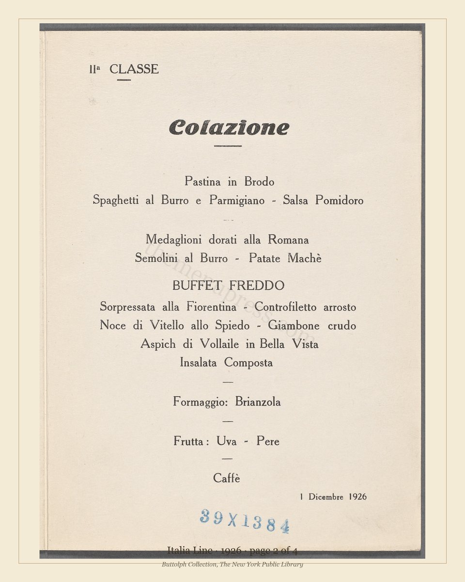 Vintage menu — page 2 of 4
