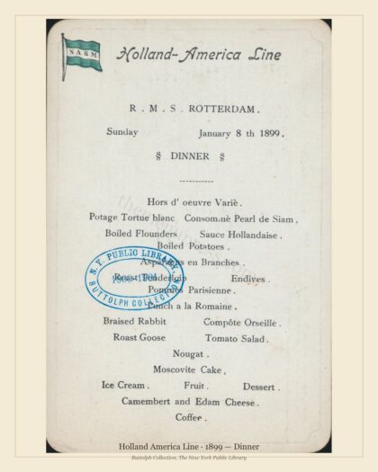 Holland America Line · 1899 — Dinner