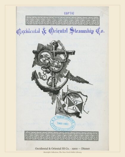 Occidental & Oriental SS Co. · 1900 — Dinner
