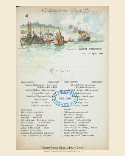 Vintage Ocean Liner · 1899 — Lunch