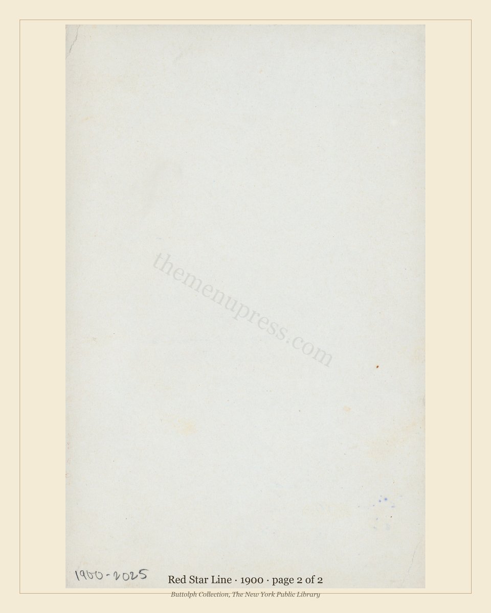Vintage menu — page 2 of 2