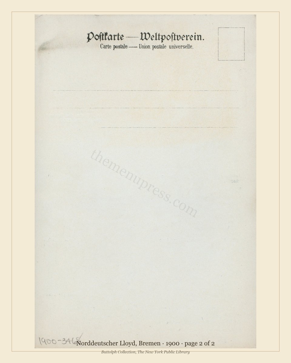 Vintage menu — page 2 of 2