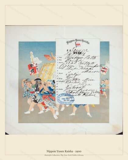 Vintage menu preview — 1900 Vintage Menu Menu — Nippon Yusen Kaisha, Transatlantic Ocean Liner Card (Co