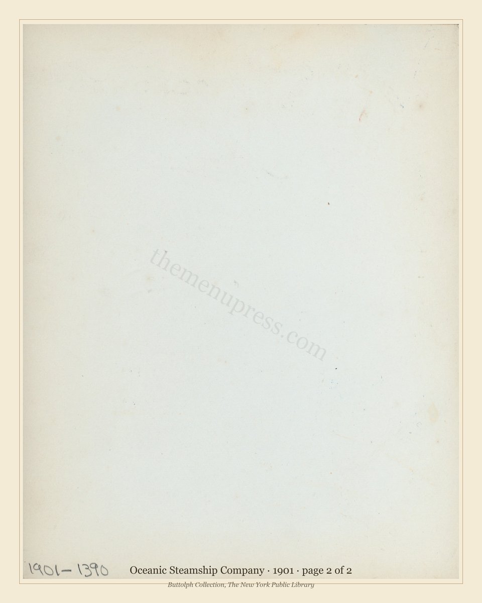 Vintage menu — page 2 of 2