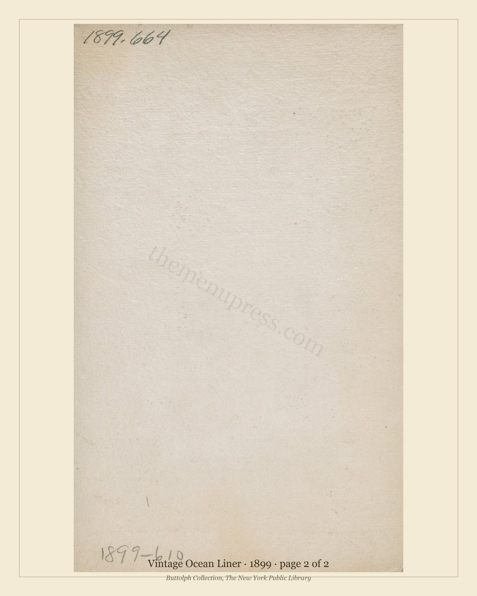 Vintage menu — page 2 of 2
