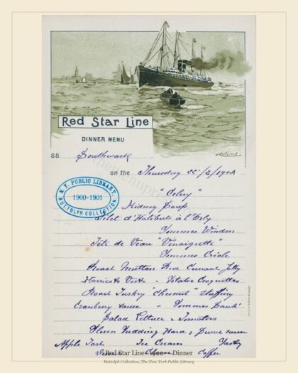 Red Star Line · 1900 — Dinner