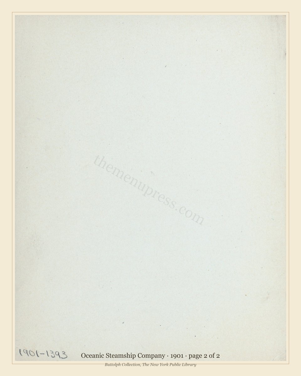 Vintage menu — page 2 of 2