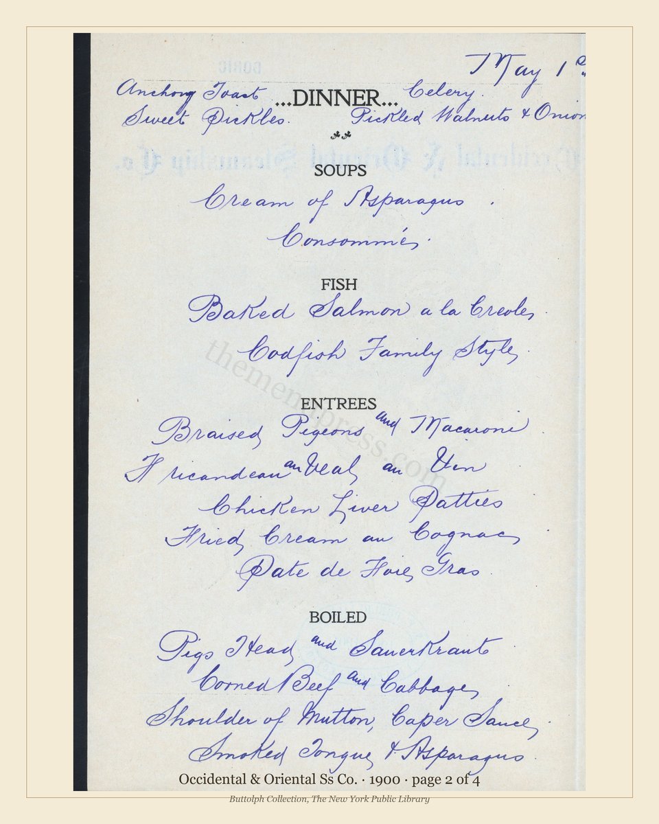 Vintage menu — page 2 of 4
