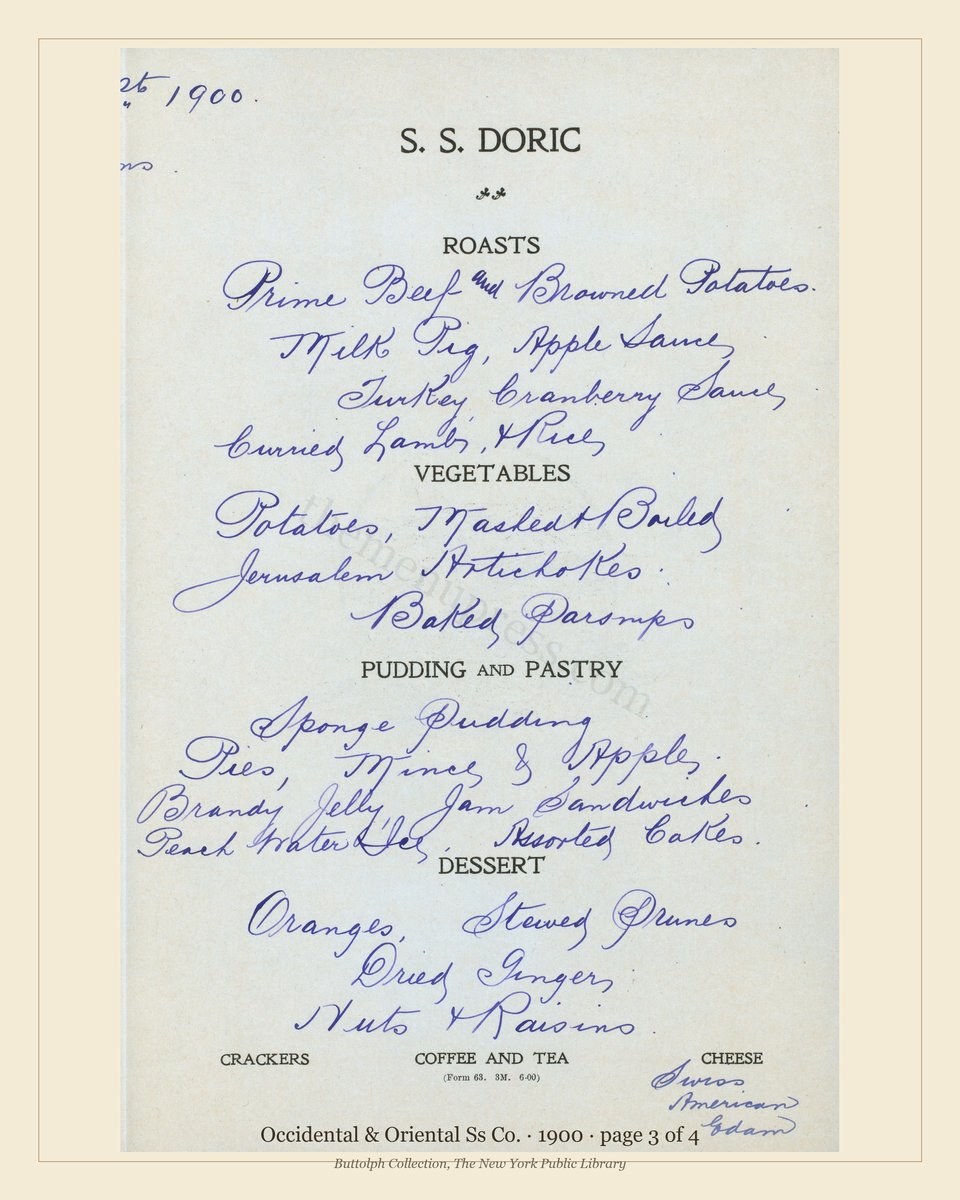 Vintage menu — page 3 of 4