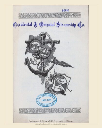 Occidental & Oriental SS Co. · 1900 — Dinner