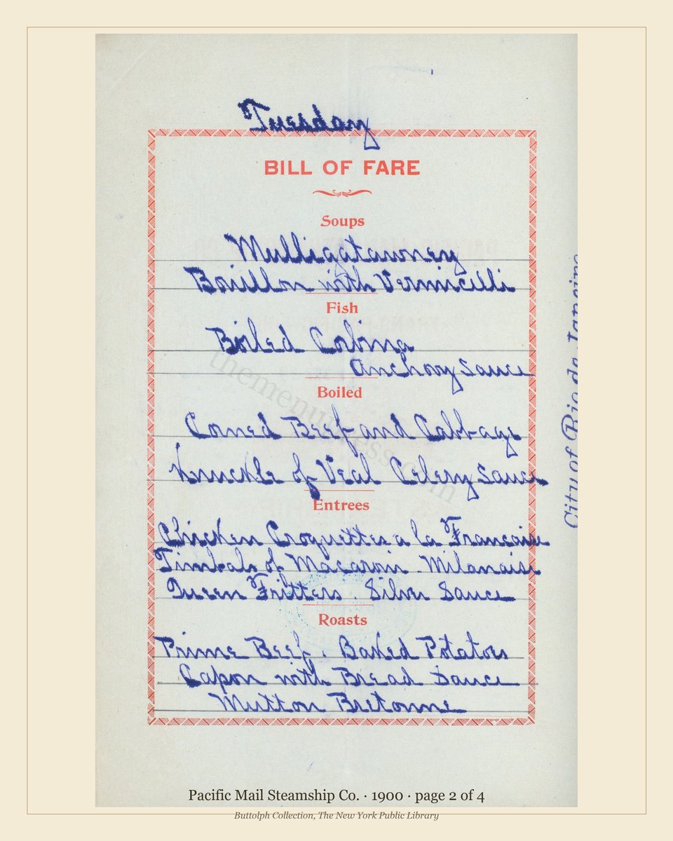 Vintage menu — page 2 of 4