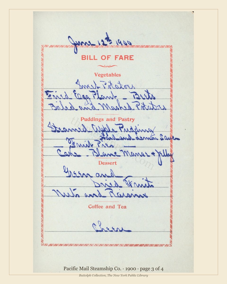 Vintage menu — page 3 of 4