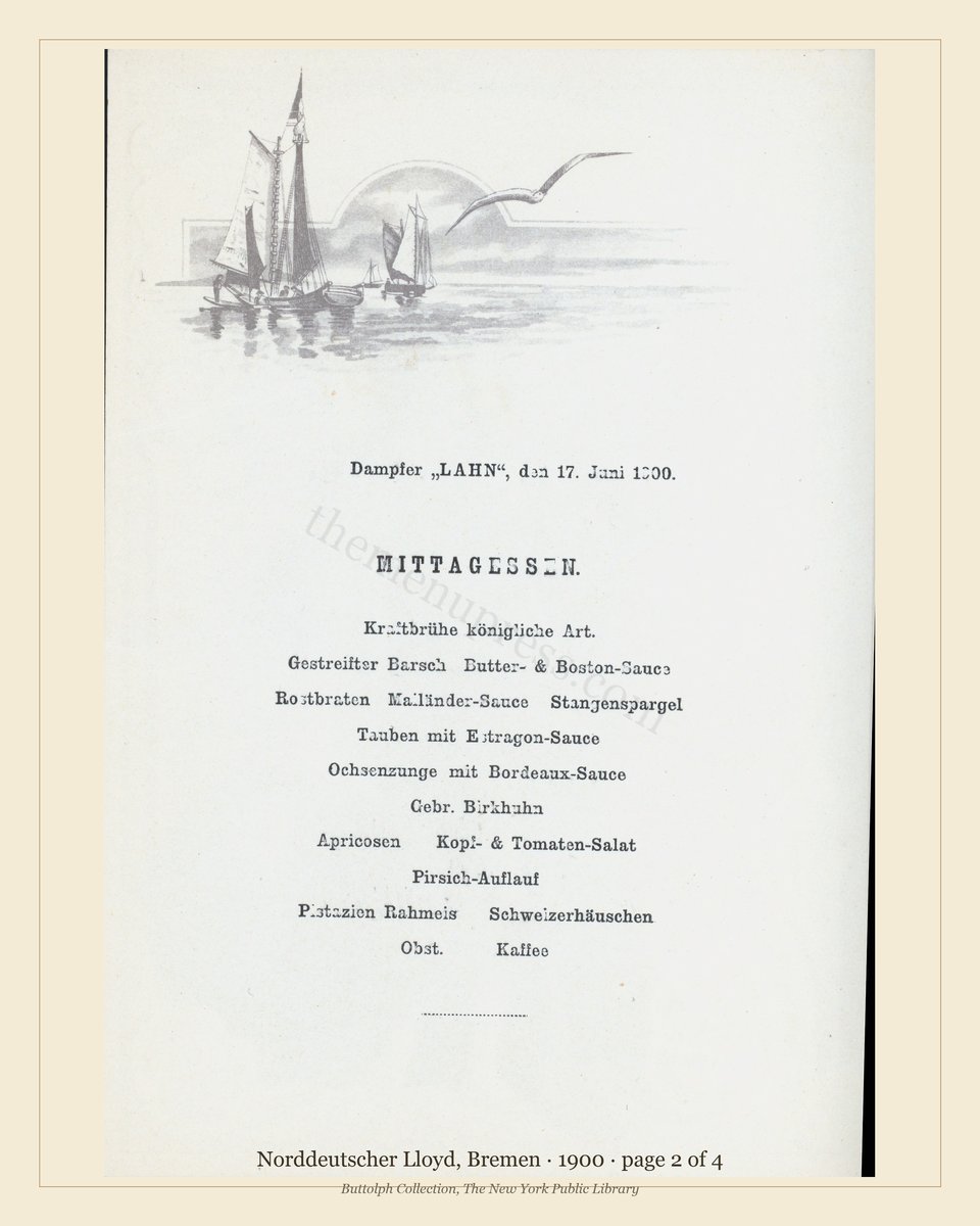 Vintage menu — page 2 of 4