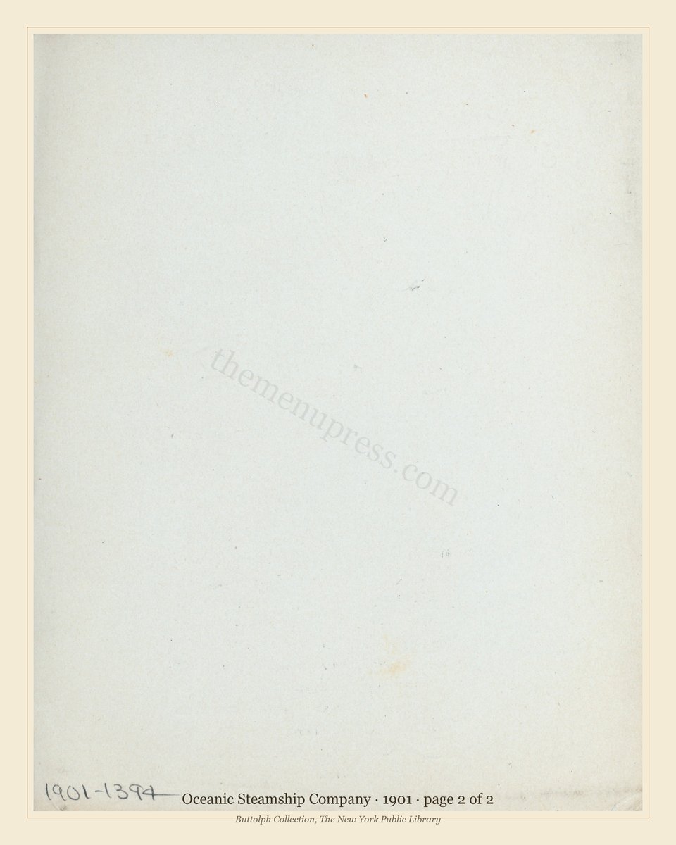 Vintage menu — page 2 of 2