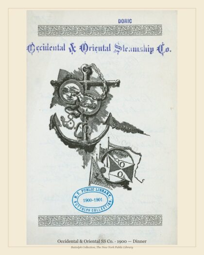 Occidental & Oriental SS Co. · 1900 — Dinner