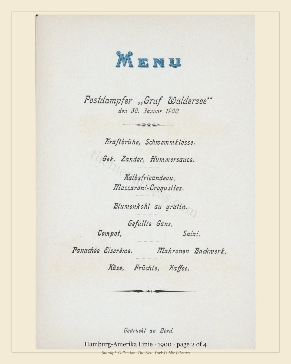 Vintage menu — page 2 of 4