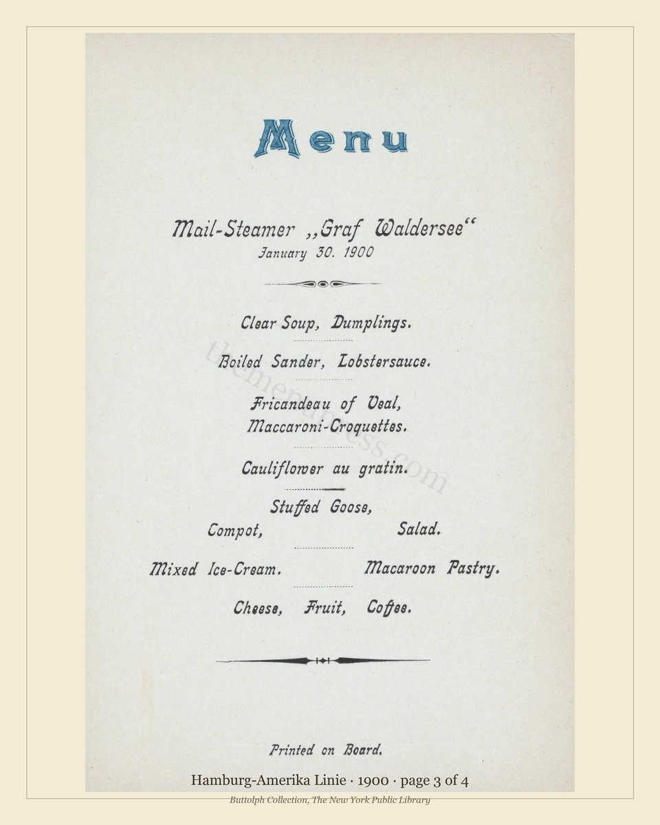 Vintage menu — page 3 of 4