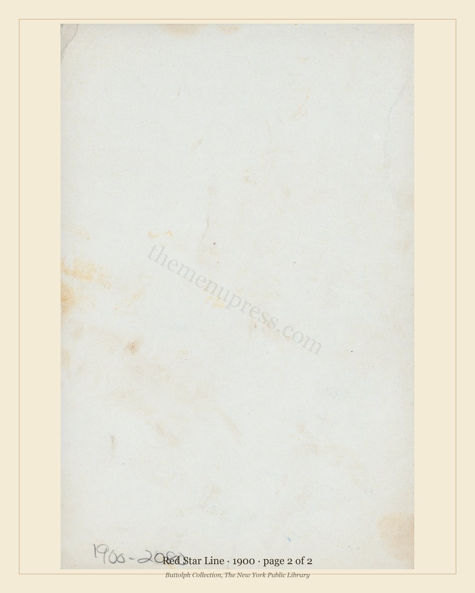 Vintage menu — page 2 of 2