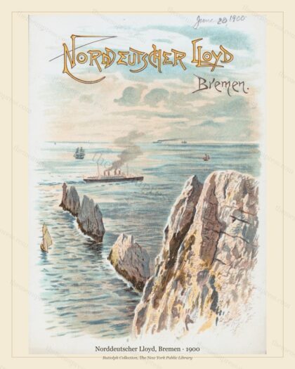 Vintage menu preview — 1900 Vintage Menu Menu — Norddeutscher Lloyd, Bremen, Transatlantic Ocean Liner