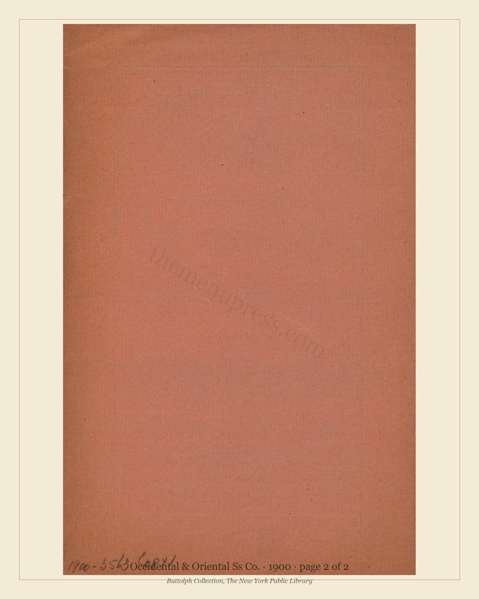 Vintage menu — page 2 of 2