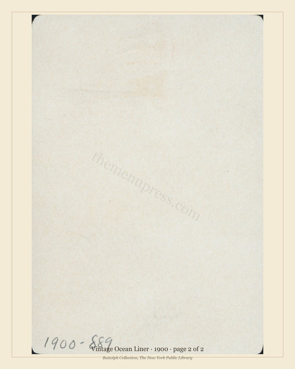 Vintage menu — page 2 of 2