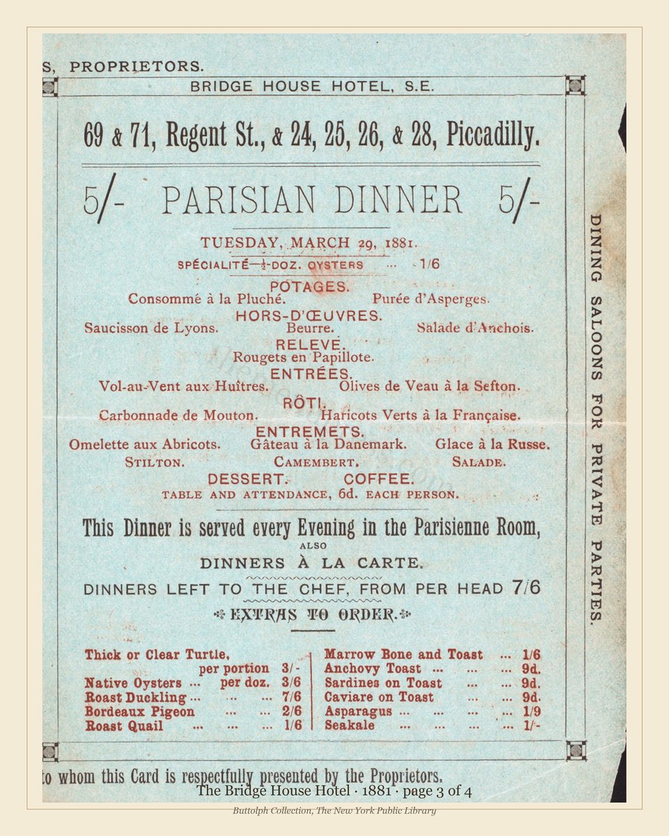 Vintage menu — page 3 of 4
