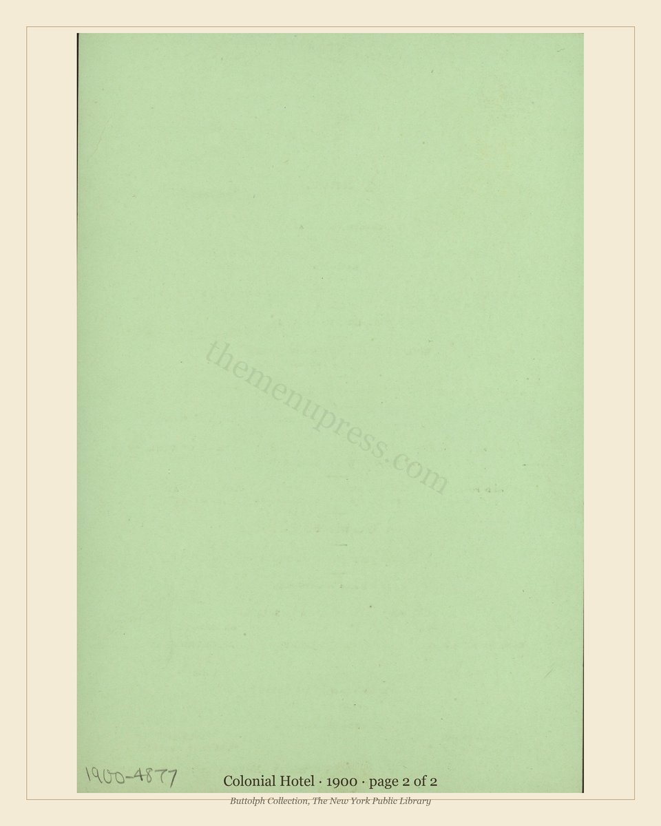 Vintage menu — page 2 of 2