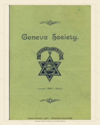 Vintage menu preview — 1901 Vintage Dinner Menu — Geneva Society, Theater & Opera House Card (Compl