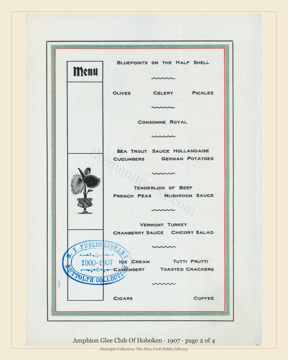 Vintage menu — page 2 of 4
