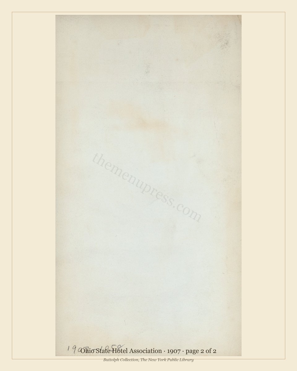 Vintage menu — page 2 of 2
