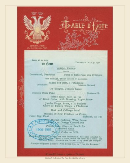 Russell House · 1900 — Dinner