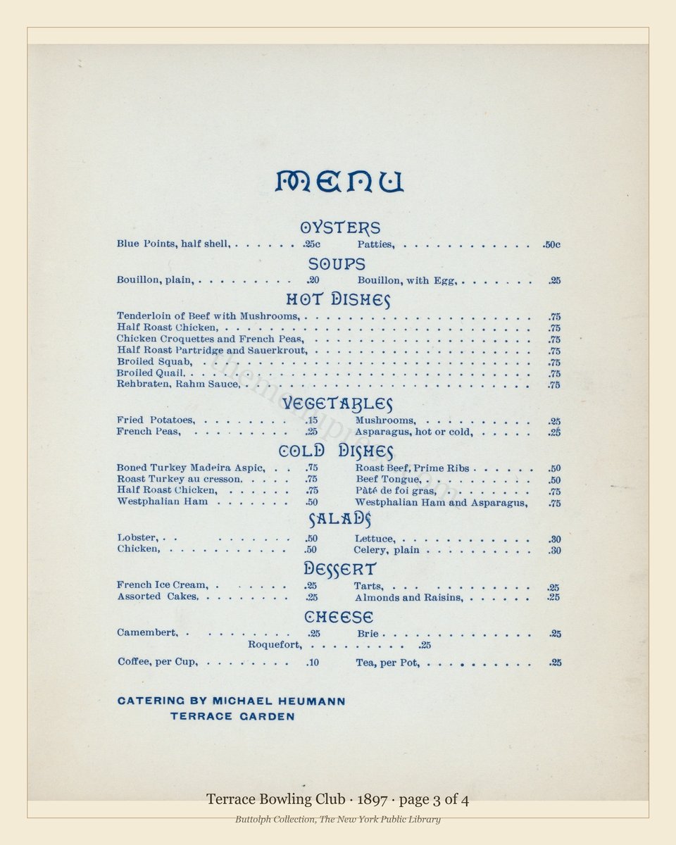 Vintage menu — page 3 of 4