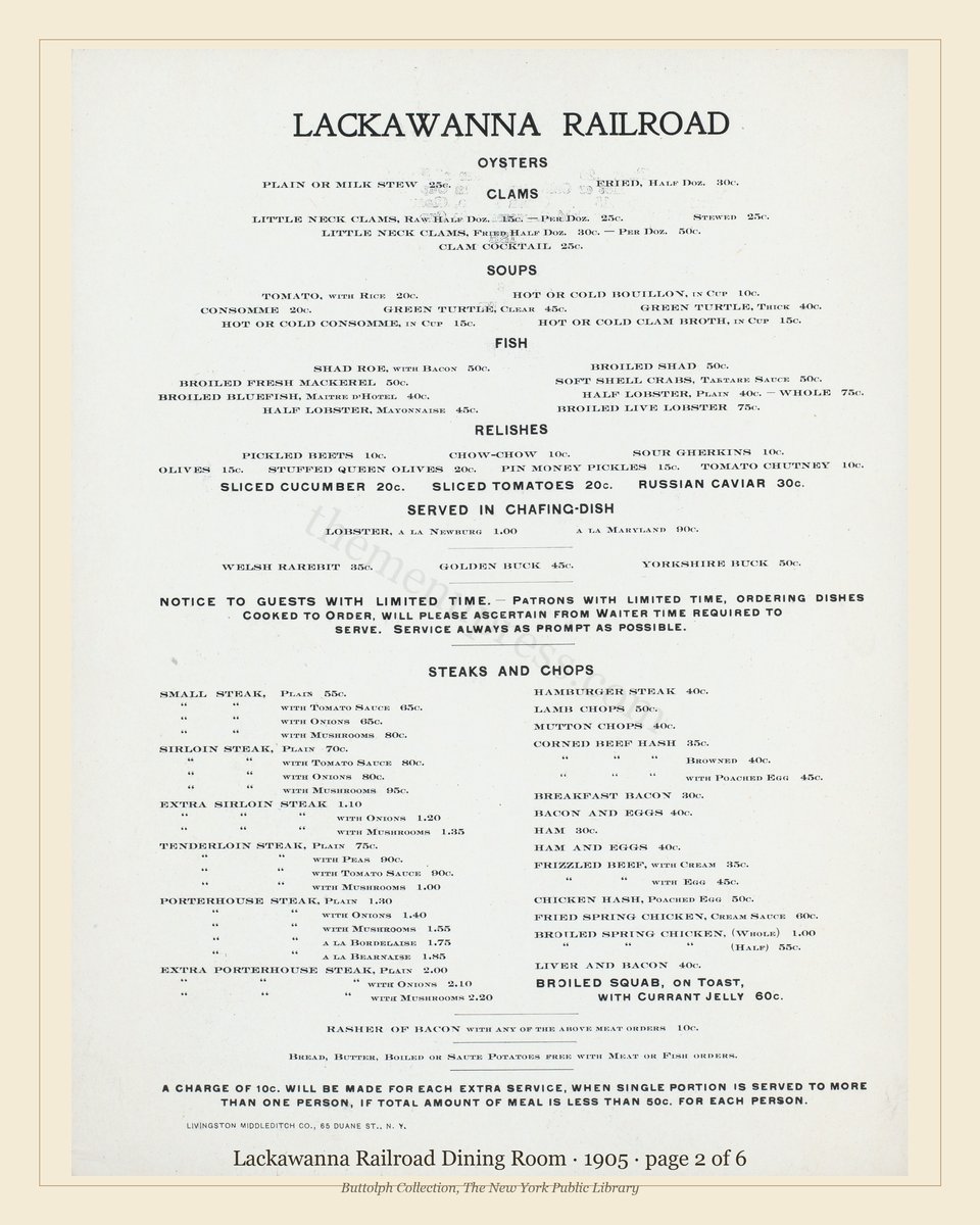 Vintage menu — page 2 of 6