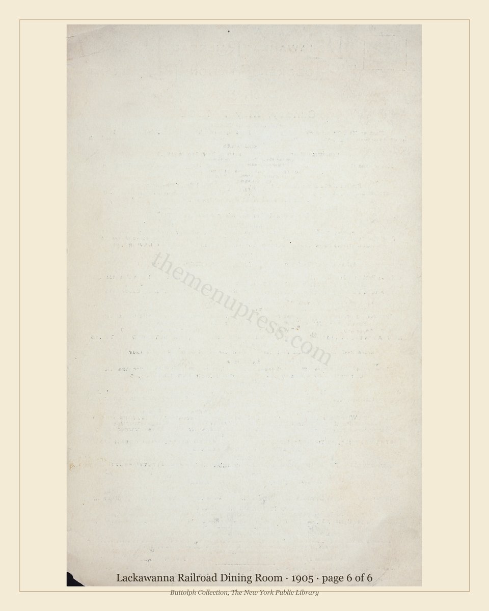 Vintage menu — page 6 of 6