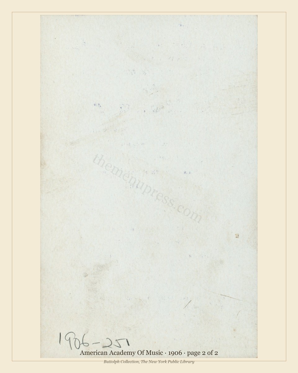 Vintage menu — page 2 of 2