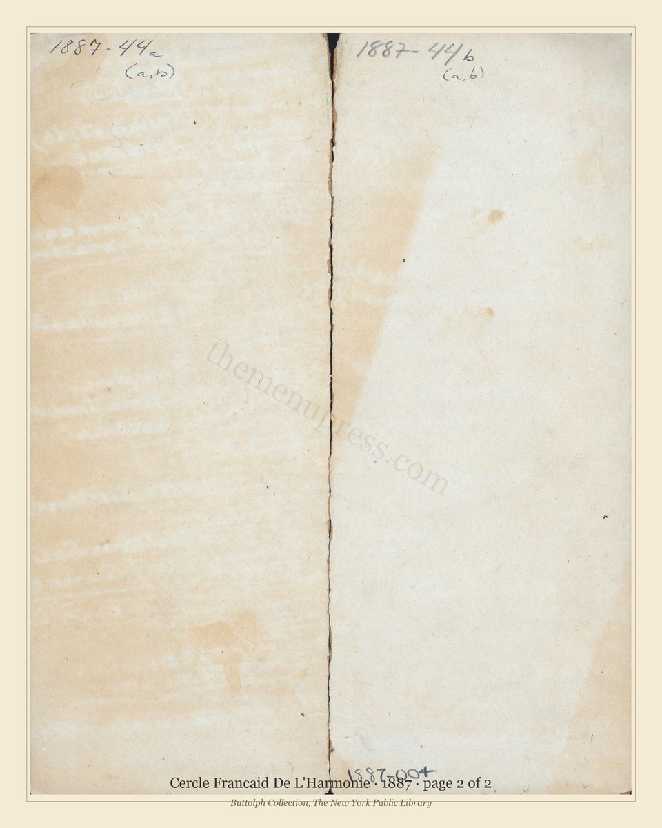 Vintage menu — page 2 of 2