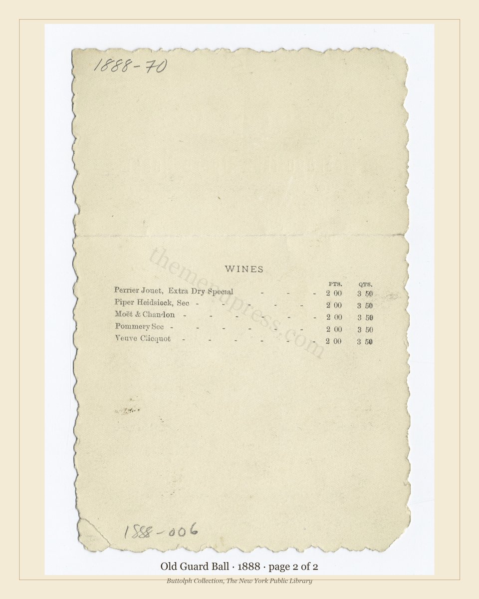 Vintage menu — page 2 of 2