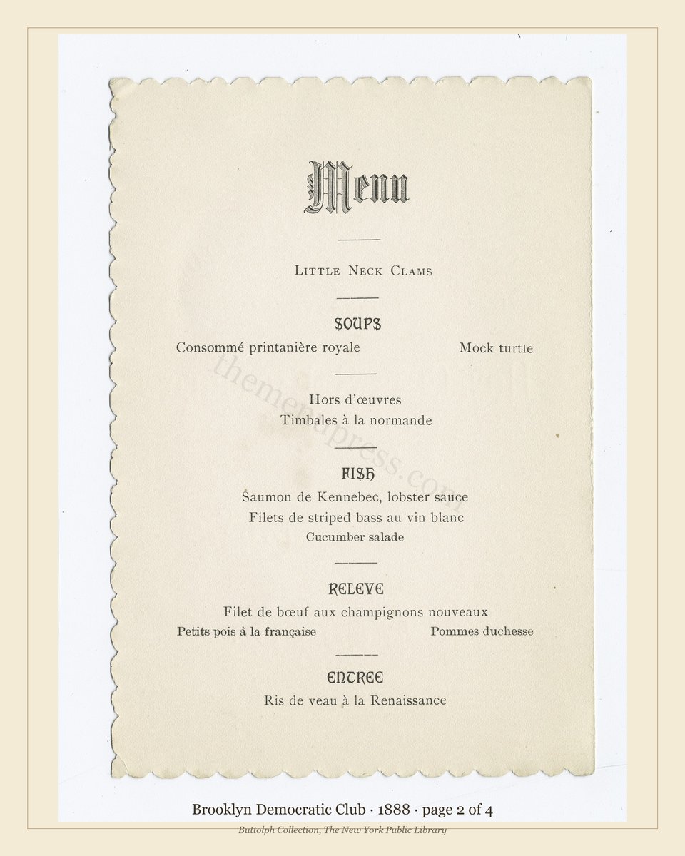 Vintage menu — page 2 of 4