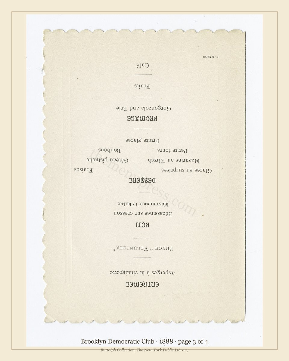 Vintage menu — page 3 of 4