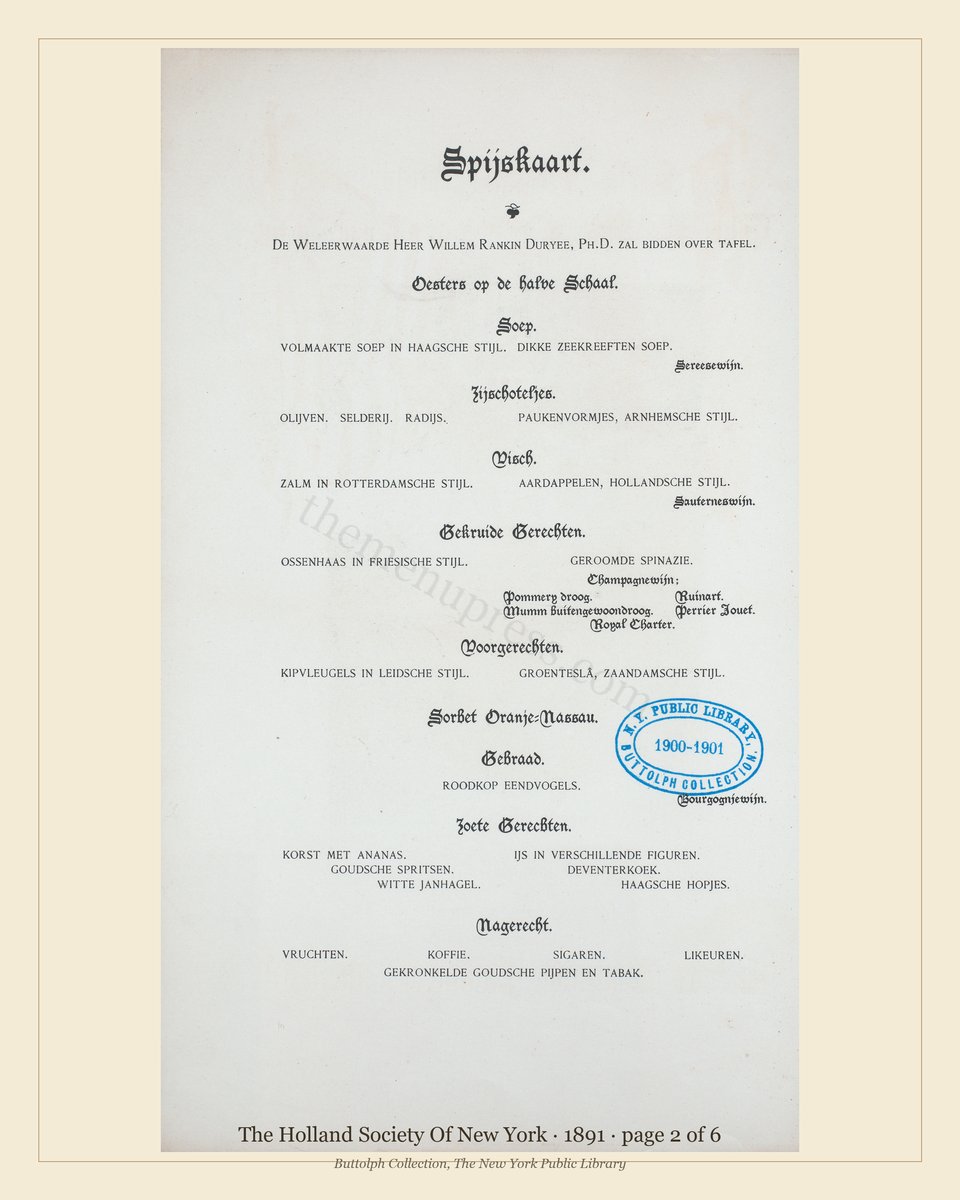 Vintage menu — page 2 of 6