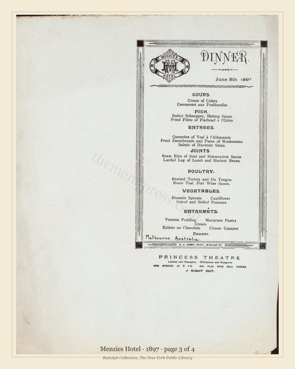 Vintage menu — page 3 of 4