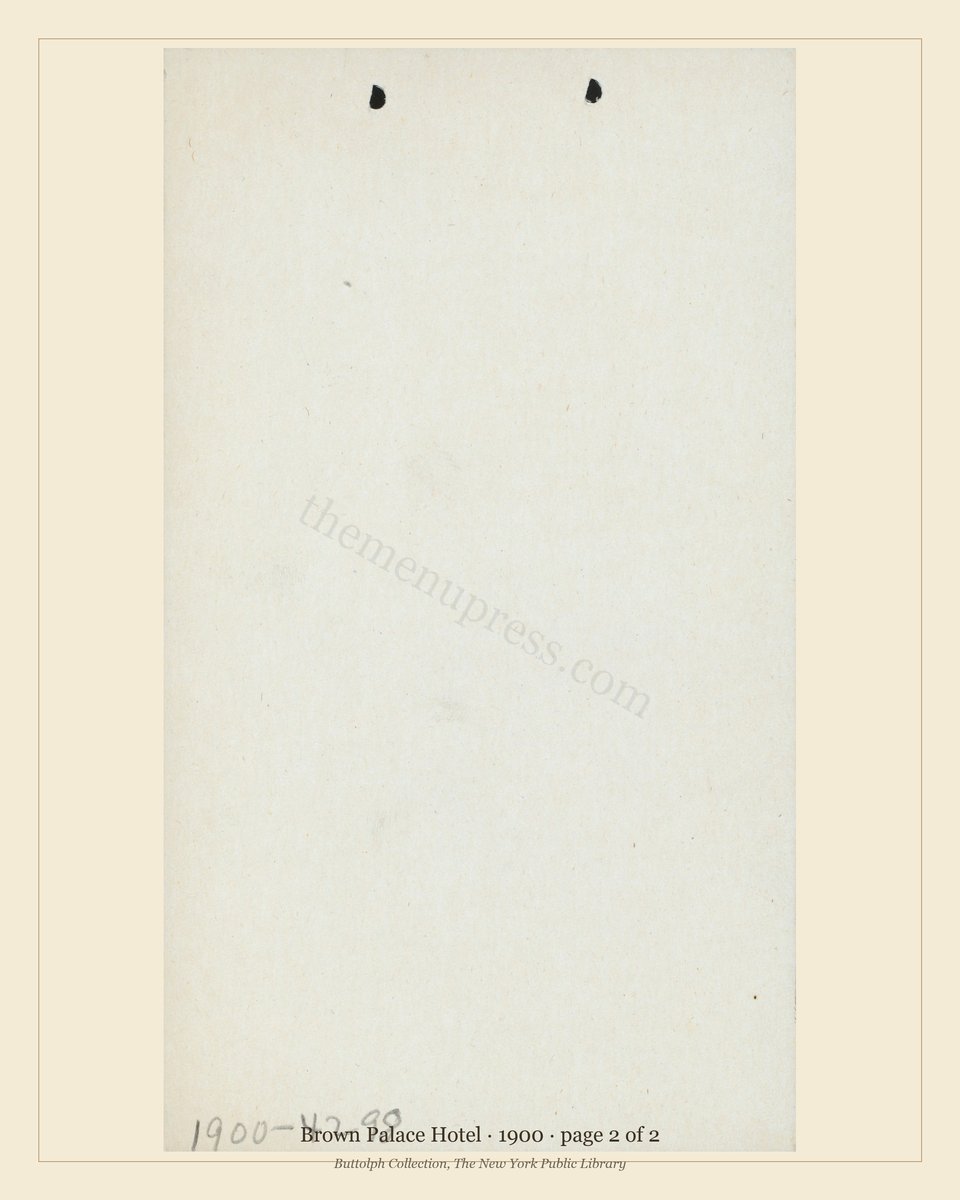 Vintage menu — page 2 of 2