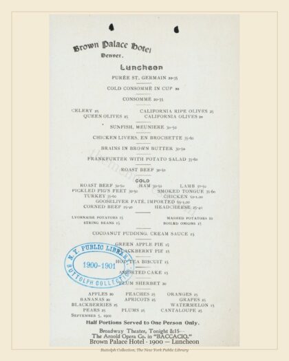 Brown Palace Hotel · 1900 — Luncheon