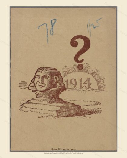 Vintage menu preview — 1914 Vintage Dinner Menu — Hotel Biltmore, Theater & Opera House Card (Compl