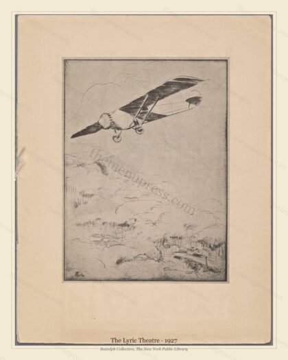 Vintage menu preview — 1927 Vintage Dinner Menu — The Lyric Theatre, Theater & Opera House Card (Co