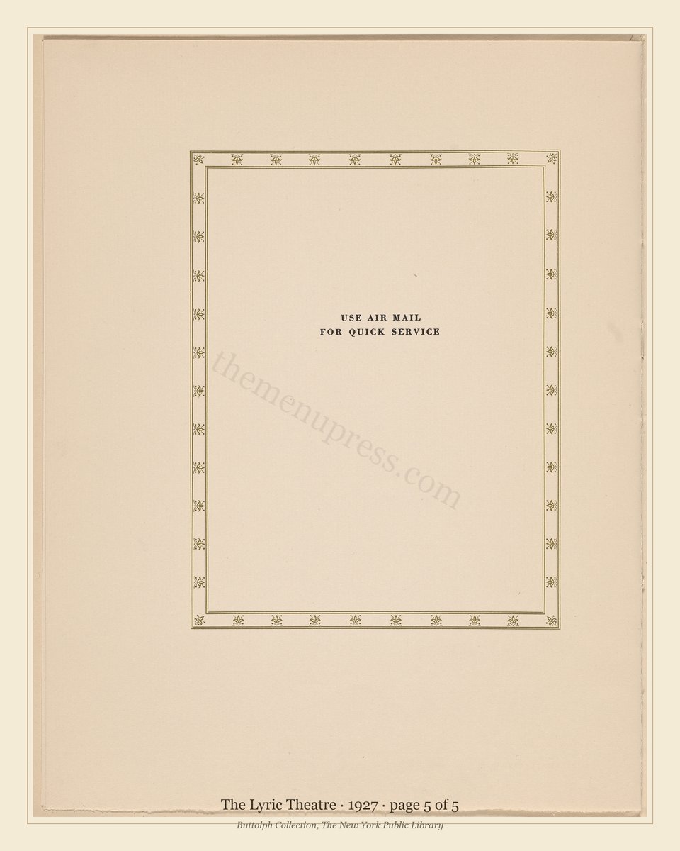 Vintage menu — page 5 of 5