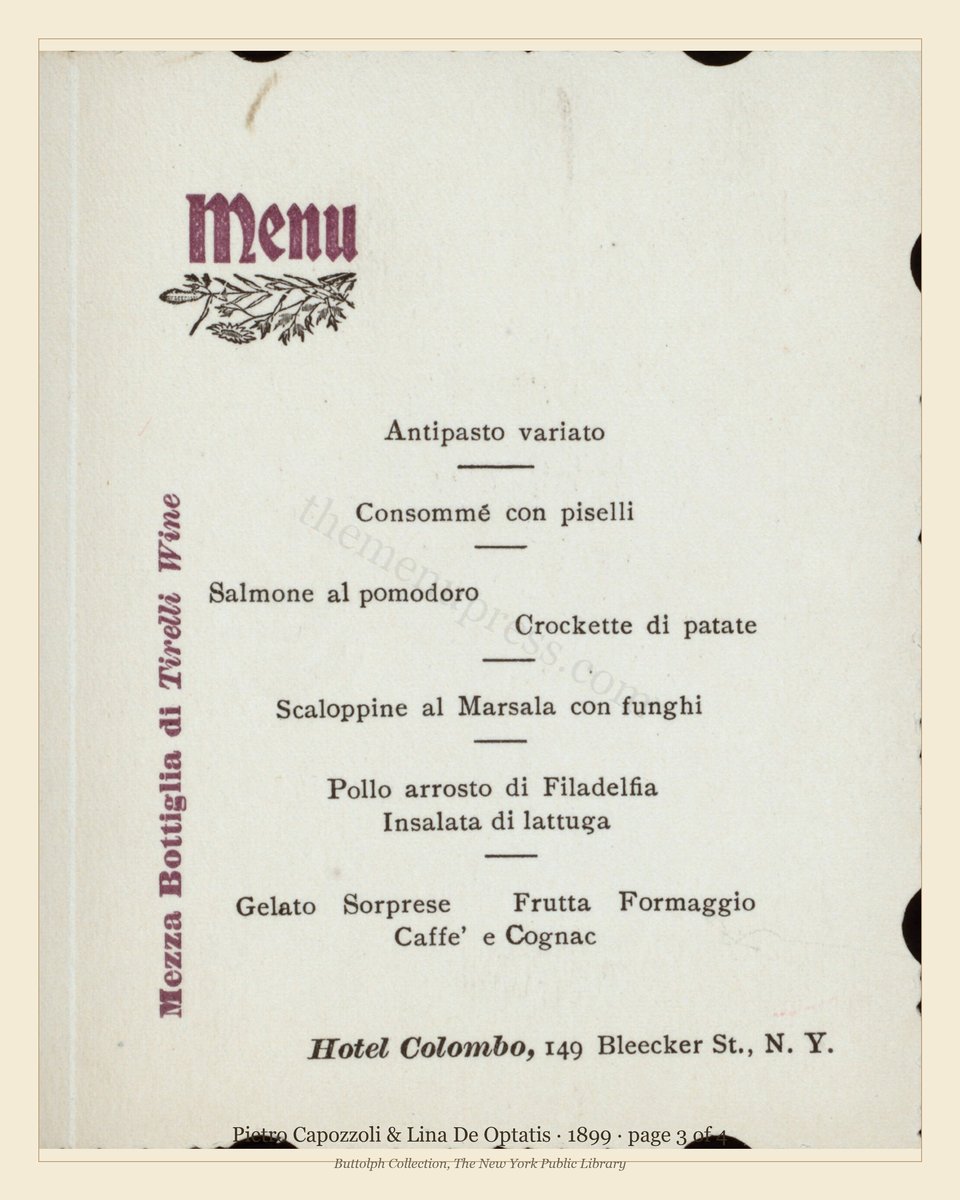Vintage menu — page 3 of 4