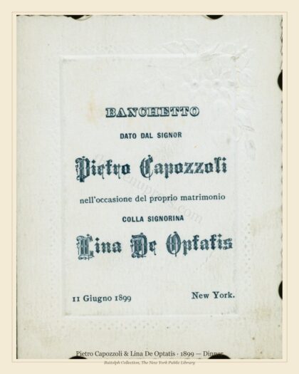Pietro Capozzoli & Lina De Optatis · 1899 — Dinner
